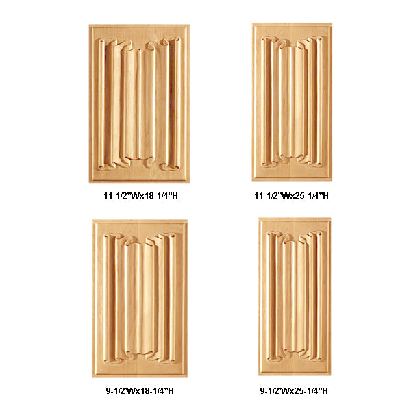 PAIR of PNL-13 Linenfold Carved Panels, 9-1/2