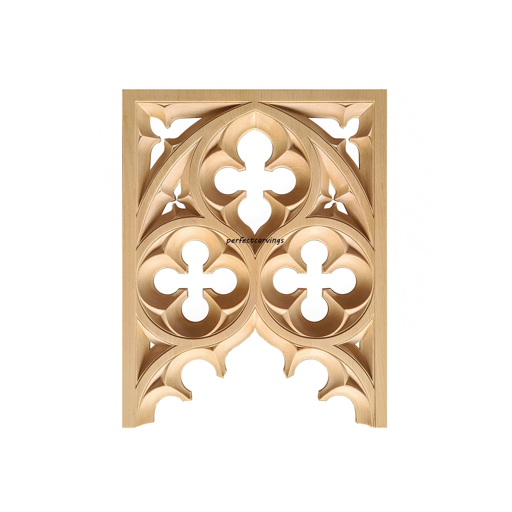 PNL-41 Large Wood Carved Gothic Screen Panel,  15