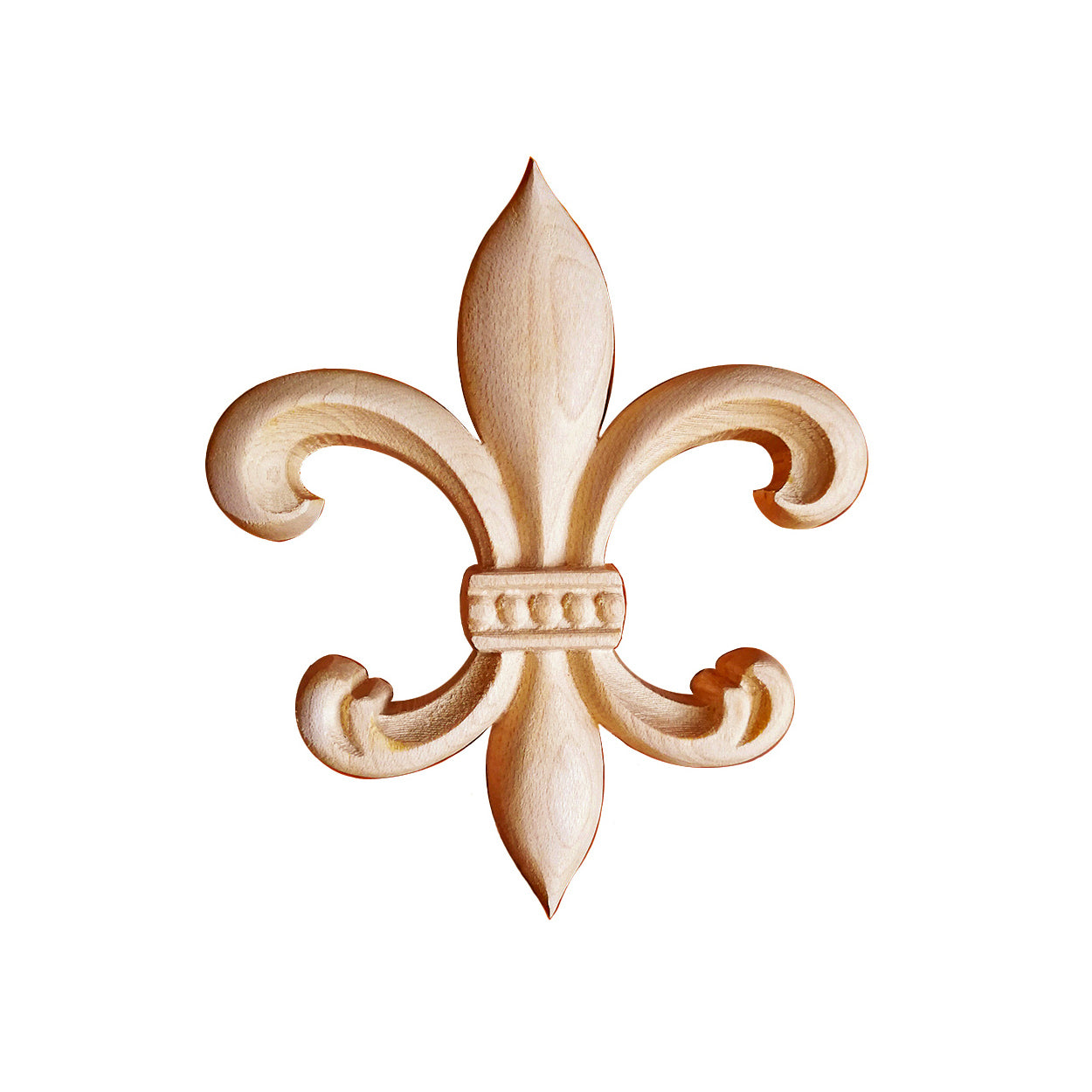 PAIR of Wooden Carved Fleur-de-lis Onlay, Furniture Appliques, Available in 3 Sizes