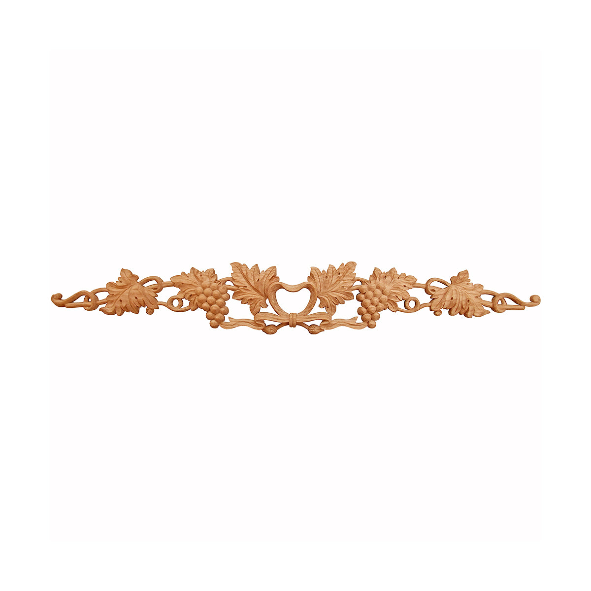 Carved Grapevine Ribbon Bow Wood Applique Onlay,  Available in 16