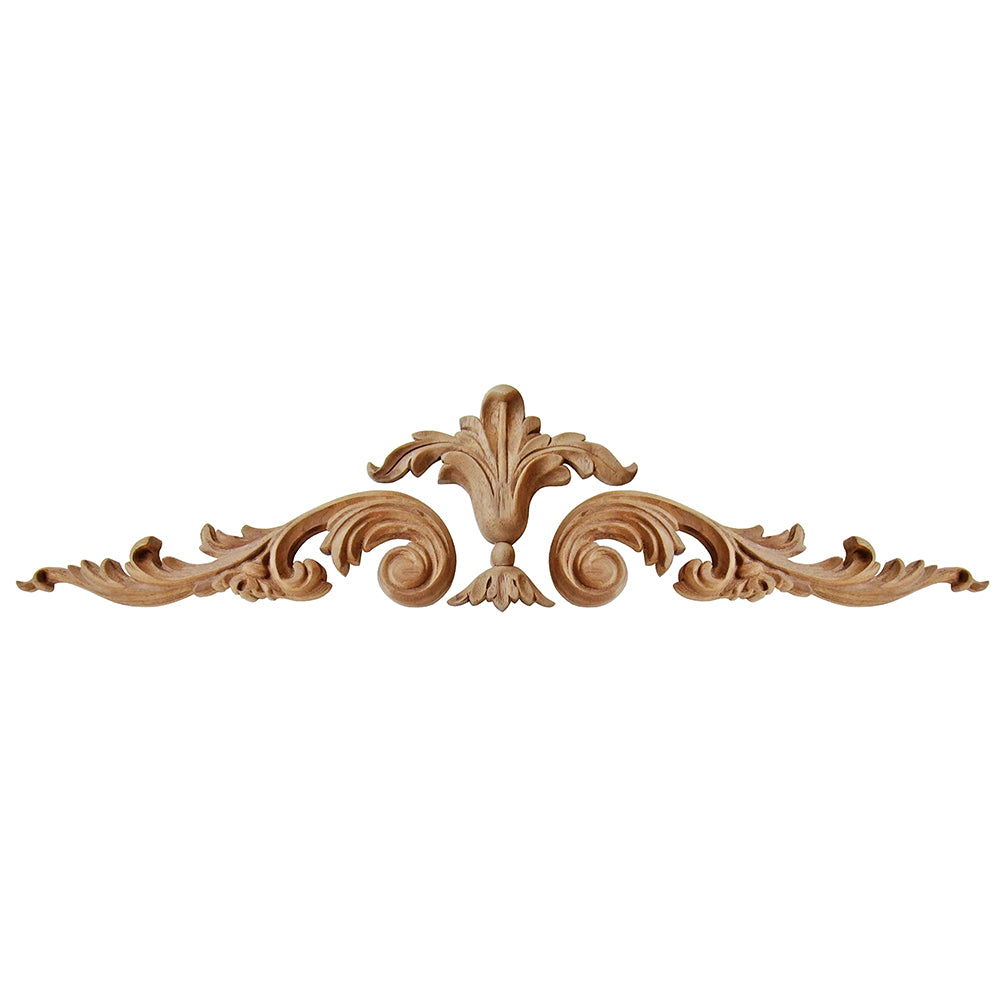Acanthus Scroll Carved Wood Appliques Onlay, Supplied in 3 Parts
