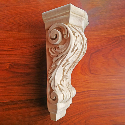PAIR of Beautiful Acanthus Carved Wood Corbels, Available in 12-1/4" & 14" High