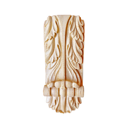 PAIR of Delicate Small Leaf Carved Wood Corbel, 2-3/8"Wx1-3/8"Dx5-7/8"H