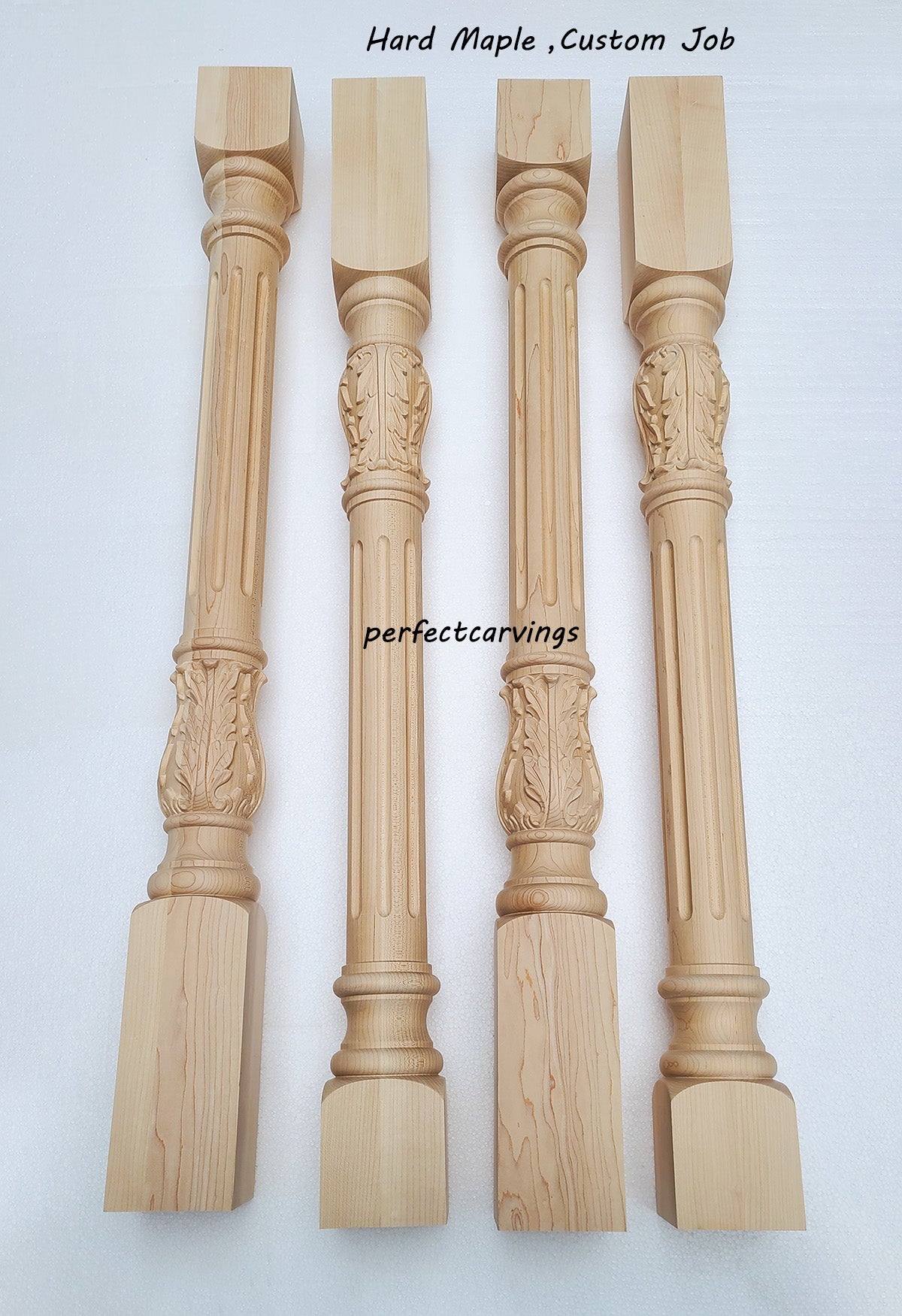 PAIR of CLM-08 Acanthus Carved 36