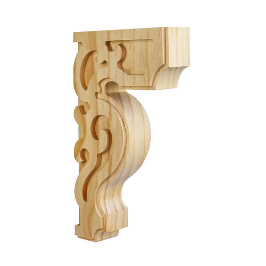 PAIR of Victorian Wood Carved Brackets for Float Shelf and Curtain Rod, Available in 8", 10" & 14" High