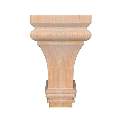 PAIR of Carved Square Furniture Legs, Square Top, Available from 2-1/2" to 4" Square